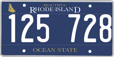 RI license plate 125728