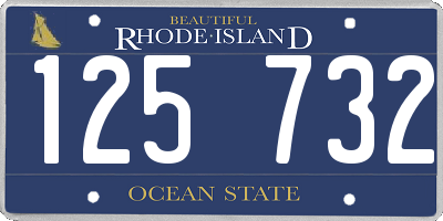 RI license plate 125732