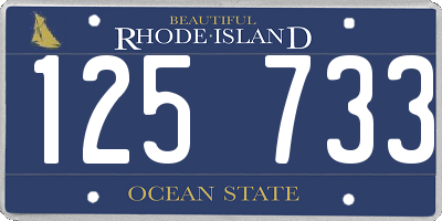 RI license plate 125733