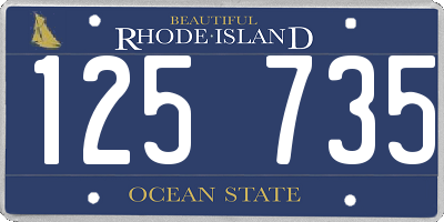 RI license plate 125735