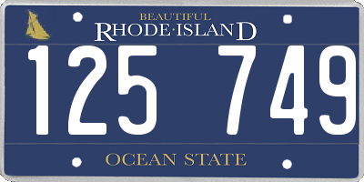RI license plate 125749