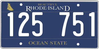 RI license plate 125751