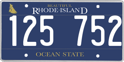 RI license plate 125752