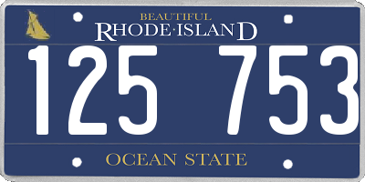 RI license plate 125753