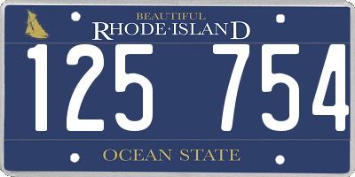 RI license plate 125754