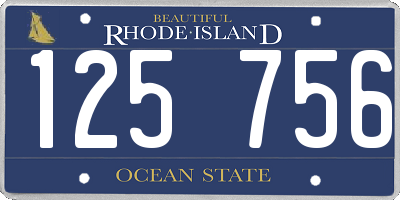 RI license plate 125756