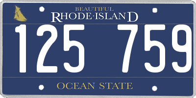 RI license plate 125759