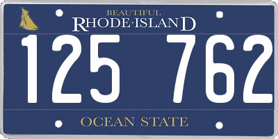 RI license plate 125762