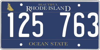 RI license plate 125763