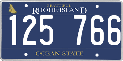 RI license plate 125766
