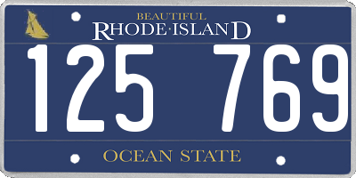 RI license plate 125769