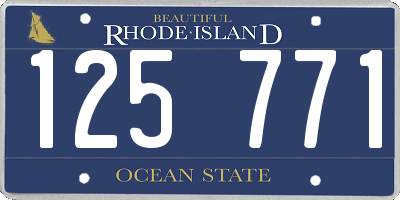RI license plate 125771