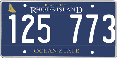 RI license plate 125773