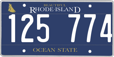 RI license plate 125774