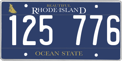 RI license plate 125776