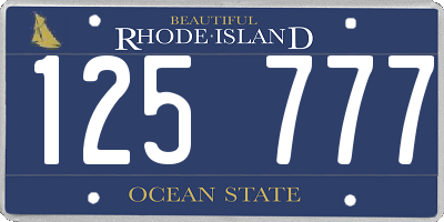 RI license plate 125777