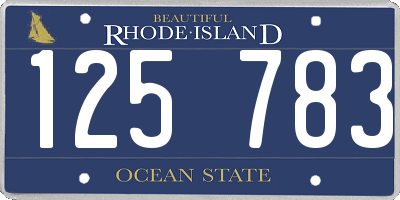 RI license plate 125783