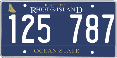 RI license plate 125787