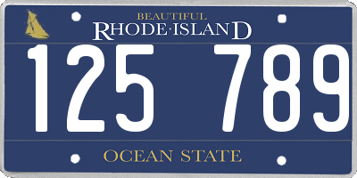 RI license plate 125789