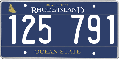 RI license plate 125791