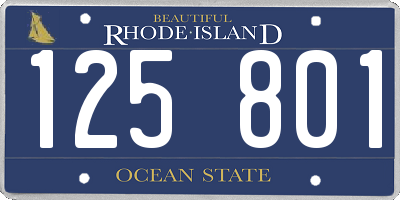 RI license plate 125801