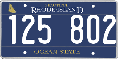 RI license plate 125802
