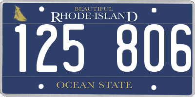RI license plate 125806