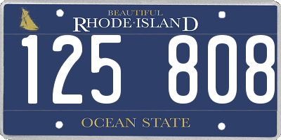 RI license plate 125808