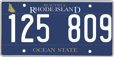 RI license plate 125809