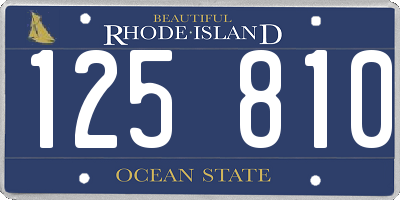 RI license plate 125810