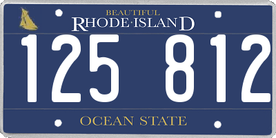 RI license plate 125812