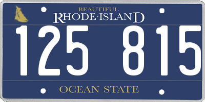 RI license plate 125815