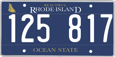 RI license plate 125817