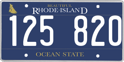 RI license plate 125820