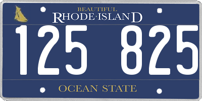 RI license plate 125825