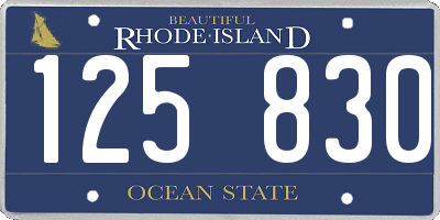 RI license plate 125830