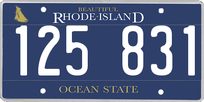 RI license plate 125831