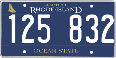 RI license plate 125832