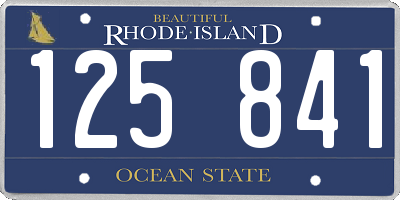 RI license plate 125841