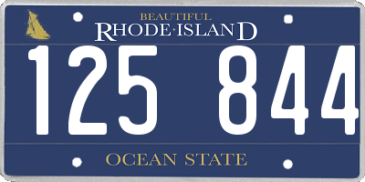 RI license plate 125844