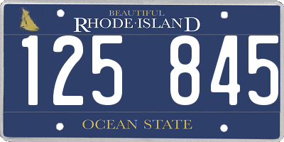 RI license plate 125845