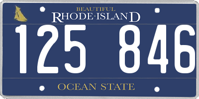RI license plate 125846