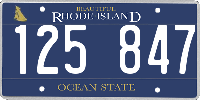 RI license plate 125847