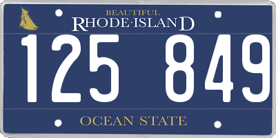 RI license plate 125849