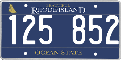 RI license plate 125852
