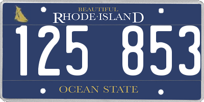 RI license plate 125853