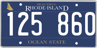 RI license plate 125860