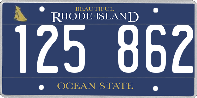 RI license plate 125862