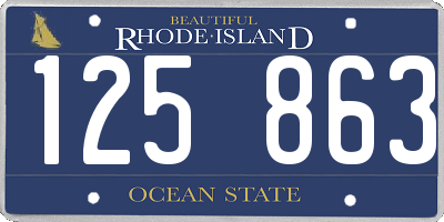 RI license plate 125863