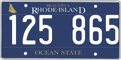 RI license plate 125865